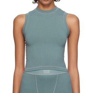 skims cotton jersey mock neck tank kyanite xs